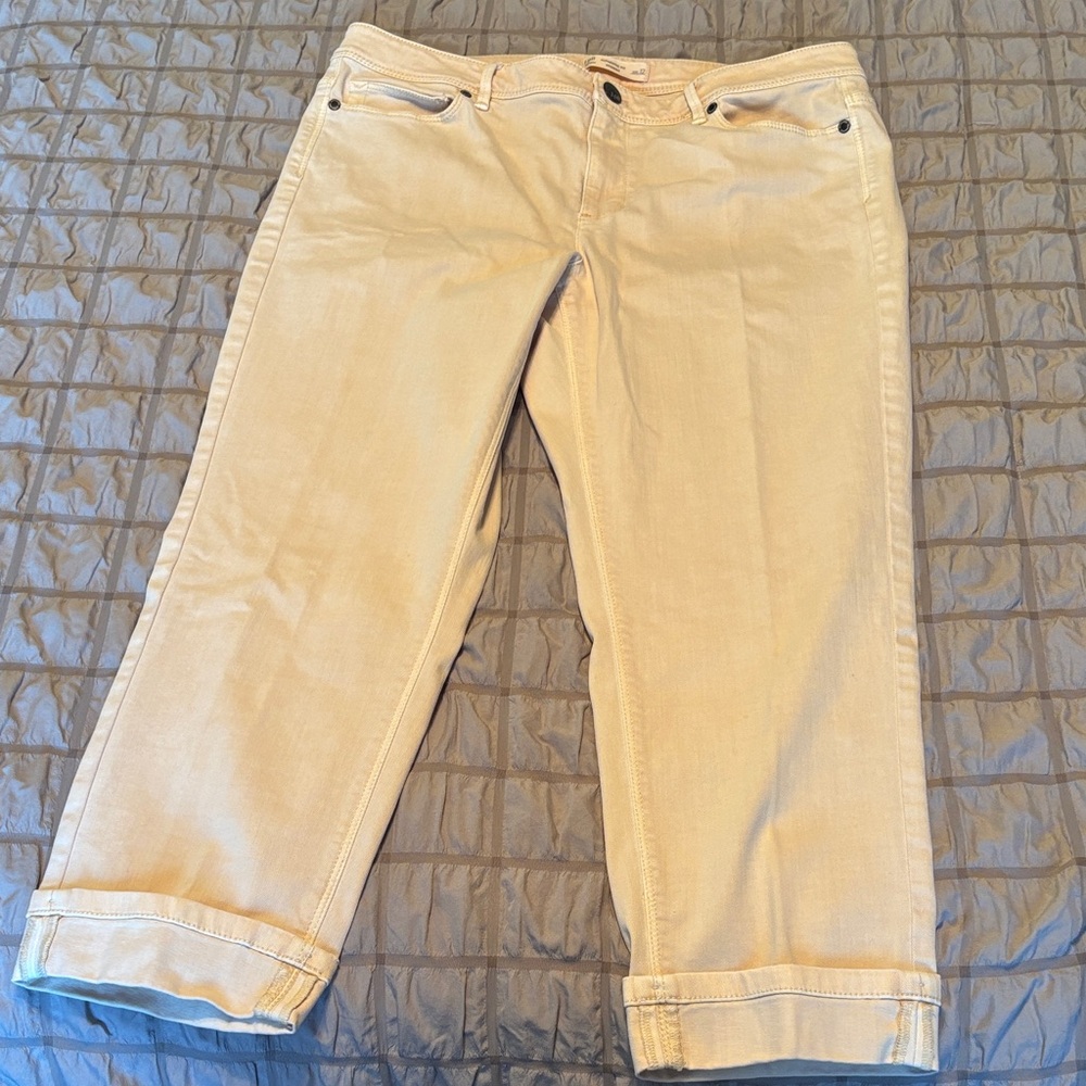 J. Jill Women's Cropped light yellow Jeans